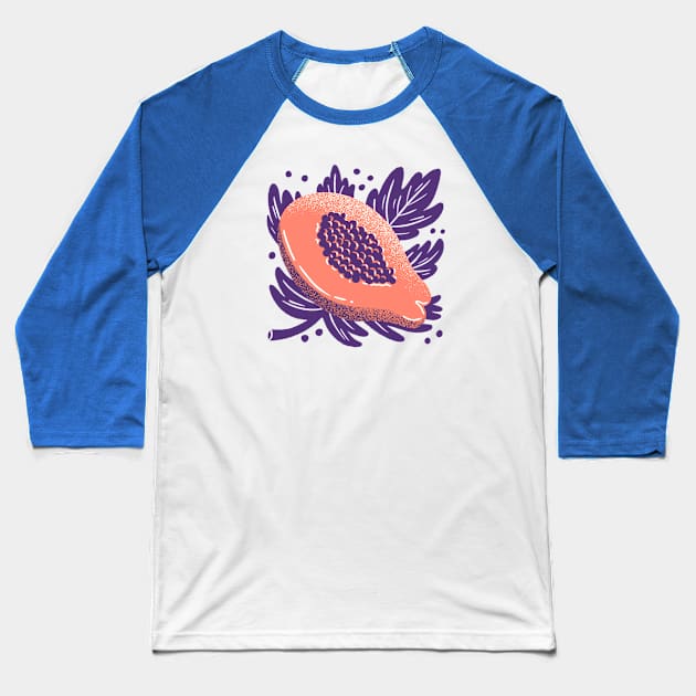 Papaya Baseball T-Shirt by JordanKay